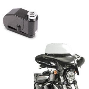 Sett: Batwing fairing egnet for choppere og spesialsykler med frontrute + bremseskivelåsalarm 110dB BS-Motoparts tyveribeskyttelse