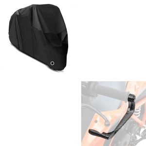 Sett: presenning XL deksel i svart + spakbeskytter Lever Guard bremsespak clutch spakbeskytter X6 svart