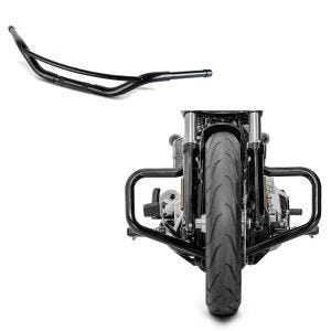 Sett: Motorsykkel crash bar Craftride Moustache egnet for Harley Davidson Softail 18-24 i svart + styre Hollywood 1-1/4" egnet for Harley Davidson fra Craftride black
