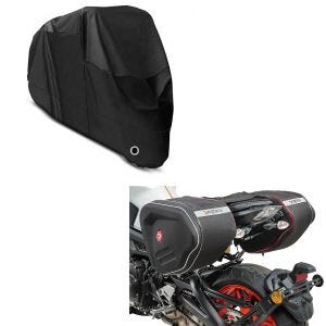 Set: Seitentaschen RF1 40-60 Liter Volumen Softshell + Abdeckplane XL Faltgarage schwarz_1
