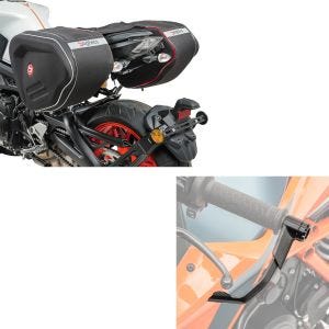 Sett: sidevesker RF1 40-60 liter volum softshell + spakbeskytter Lever Guard bremsespak clutch spak beskyttelse X1 svart