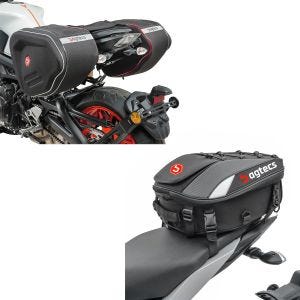 Sidevesker RF1 40-60 L volum softshell + halebag X30 pillion bag utvidbar 20-30 liter svart