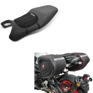 Set: Seitentaschen RF1 40-60 Liter Volumen Softshell + Gel Sitzkissen Tourtecs Neopren S Gelkissen Sitzauflage in schwarz_1
