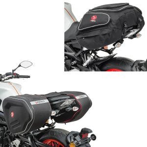 Sett: sidevesker RF1 40-60 liter volum softshell + halebag X50 bagasjebag bagasje bag 50 liter i sort