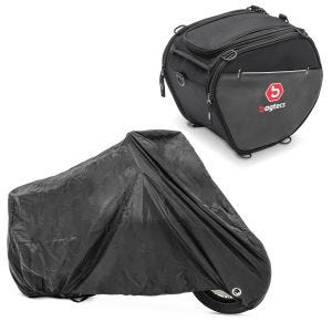 Sett: tunnelpose egnet for scooter TB1 16 liter + presenning XXL deksel i svart