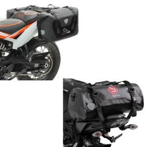 Sett: salvesker vanntett RB25 med rullelukking + halebag Drybag XF30 vanntett volum 30l