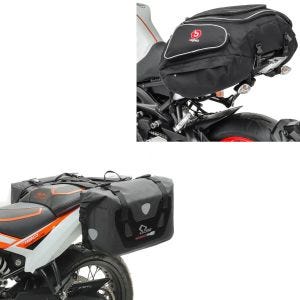 Sett: Vanntette salvesker RB25 med rullelukking + halebag X50 bagasjebag bag 50 liter i sort