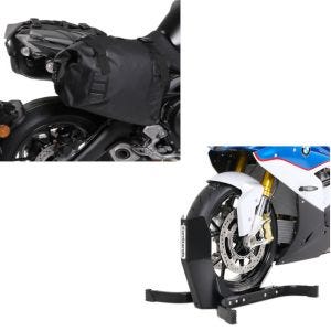 Set: Seitentaschen Wasserdicht WD1 2x43l mit Rollverschluss + Wippe Easy Plus Vorderradwippe ständer bis 21" schwarz_1