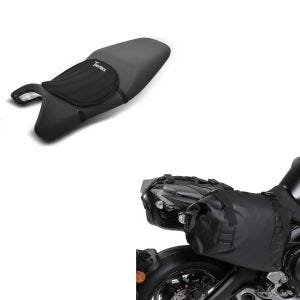 Set: Seitentaschen Wasserdicht WD1 2x43l mit Rollverschluss + Gel Sitzkissen Tourtecs Neopren M Gelkissen Sitzauflage in schwarz_1
