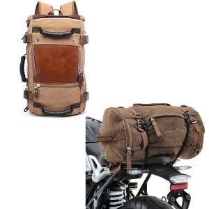 Sett: hale bag vintage 25L lerret ryggsekk bagasje rull brun + ryggsekk lerret VG6 vintage hale bag 28L retro brun