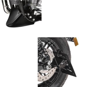 Set: Seitlicher Kennzeichenhalter S für Harley Sportster 04-20 + Bugspoiler Harley Davidson Sportster 04-20 in schwarz_1