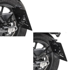 Set: Kennzeichenhalter seitlich M für Honda Rebel 500 17-21 schwarz + Kennzeichenhalter seitlich L für Honda Rebel 500 17-21 schwarz_1