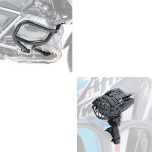 Set: Sturzbügel für BMW R 1200 GS 13-18 Motoguard L2 Schutzbügel + LED Zusatzscheinwerfer Lumitecs SX22 mit Halter_1