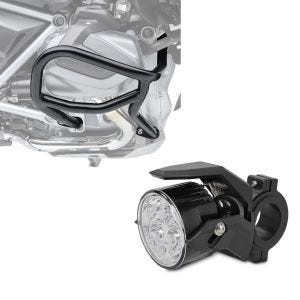 Set: Sturzbügel für BMW R 1250 GS 19-21 Motoguard L2 Schutzbügel + Zusatzscheinwerfer Halogen S2 Lumitecs einzeln mit E-Zulassung_1
