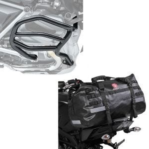 Sett: crashbar egnet for BMW R 1250 GS 19-23 XL4 crashbar + halebag Drybag XB50 vanntett volum 50l