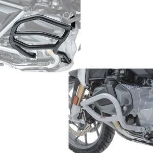 Sett: crashbar egnet for BMW R 1250 GS 19-23 XL4 crashbar + crashbar egnet for BMW R 1250 GS 19-23 Motoguard L2 crashbar lys grå