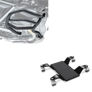 Set: Sturzbügel für BMW R 1250 GS 19-21 Motoguard XL4 Schutzbügel + Rangierhilfe für Hauptständer Easy Mover II bis 320kg in schwarz_1
