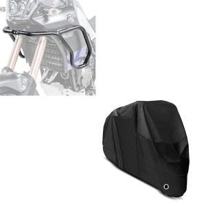 Set: Verkleidungsschutzbügel für Yamaha Tenere 700 19-21 + Abdeckplane XL Faltgarage schwarz_1