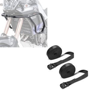 Set: Verkleidungsschutzbügel für Yamaha Tenere 700 19-21 + Spanngurt Set Zurrgurte 150cm 2 Stück in schwarz_1