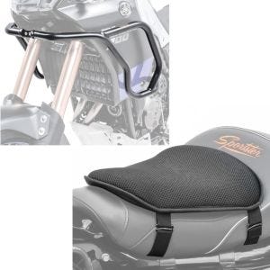 Set: Verkleidungsschutzbügel für Yamaha Tenere 700 19-21 + Gel Sitzkissen M Tourtecs Universal Komfortkissen schwarz_1