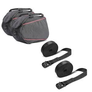 Set: Koffer Innentaschen für Yamaha Seitenkoffer 2x20L Paar + Spanngurt Set Zurrgurte 150cm 2 Stück in schwarz_1
