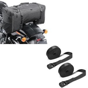 Set: Hecktasche SQ1 Soziustasche für Chopper und Cruiser + Spanngurt Set Zurrgurte 150cm 2 Stück in schwarz_1