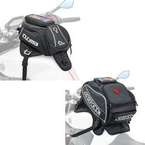 Sett: Magnet tankbag utvidbar TR8 med smarttelefonlomme 16-24 liter + Tankbag Magnet TR6 med mobiltelefonlomme