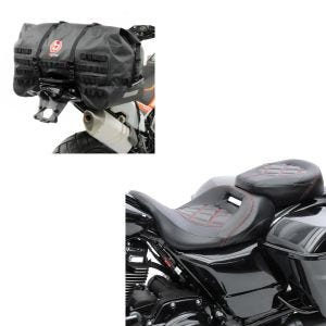 Set: Komfort Sitzbank für Harley Touring 09-20 RH3 sr + Hecktasche SX70 70Ltr wasserdicht in schwarz_1