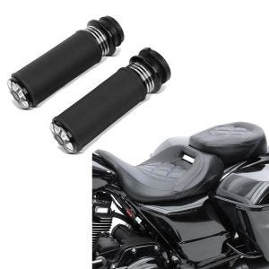 Set: Komfort Sitzbank für Harley Touring 09-21 RH3 bbl + Lenker-Griffe 1" HG2 Alu für Harley Elektr. Gasgriff_1
