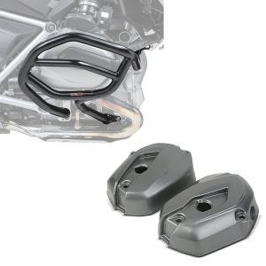 Sett: ventildeksel egnet for BMW R 1200 GS / Adventure 13-18 motordeksel + crashbar egnet for BMW R 1200 GS 13-18 Motoguard XL4 crashbar