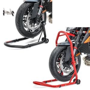 Set: Lenkkopfständer Classic 5 PIN Lenkkopf Montageständer rot + Montageständer Vorderrad Racing S ständer V-Aufnahme_1