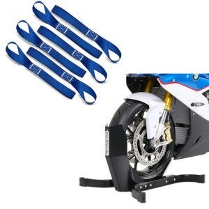 Set: Wippe Easy Plus Vorderradwippe ständer bis 21" schwarz + Zurrschlaufen für Spanngurte, 6er Mega Pack Blau_1