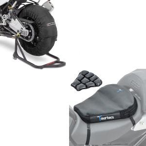 Sett: Dekkvarmersett Billown 60-80-95 °C egnet for forhjul bakhjul 17 tommer + luftpute Air Deluxe M komfortsetepute i svart