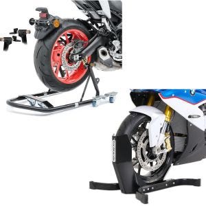 Set: Rangierhilfe Montageständer hinten Mover 1 + Wippe Easy Plus Vorderradwippe ständer bis 21" schwarz_1