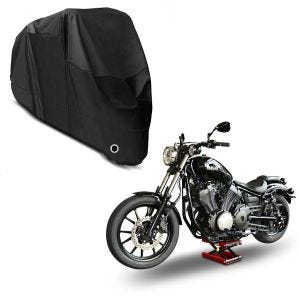 Set: Hebebühne Lift M für Harley und Chopper -500 kg rot + Abdeckplane XXXL Faltgarage schwarz_1