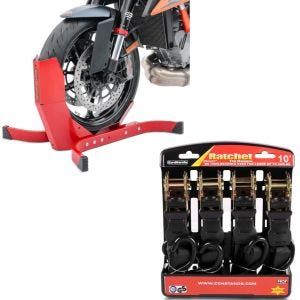 Set: Wippe Easy-Plus ständer bis 21 Zoll rot + Spanngurt Set Ratsche mit 4x Zurrschlaufe schwarz_1