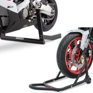 Set: Zentralheber Center Pro ständer in schwarz matt + Montageständer Vorderrad Vorne FR matt_1