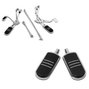 Set: vorverlegte Fußrastenanlage für Harley Sportster 04-13 + Fußrasten Fahrer-Sozius ST für Harley Universal_1