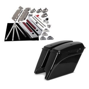 Set: Seitenkoffer Stretched für Harley Touring 94-13 LV + Scharnier-Set für Harley Touring Seitenkoffer 94-13_1