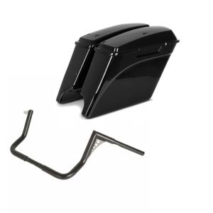 Set: Seitenkoffer Stretched für Harley Touring 94-13 LV + Lenker Ape Hanger 14" für Harley Electra - Street Glide_1