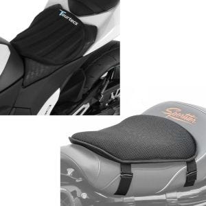 Sett: Gel setepute M universal komfortpute svart + gel setepute neopren L gel pute setetrekk i svart