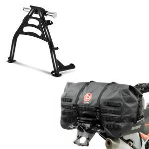 Set: Hauptständer Honda Transalp XL 650 V 00-06 Mittelständer + Hecktasche SX70 70Ltr wasserdicht in schwarz_1