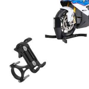Sett: Motorsykkel rocker Easy-Plus motorsykkelstativ opp til 21 tommer matt svart + smarttelefonholder SH5 egnet for styret mobiltelefonholder aluminiumsholder