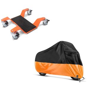 Sett: manøvreringshjelp for hovedstativ Easy Mover II opptil 400 kg i oransje + presenning XXXXL trekk i sort-oransje
