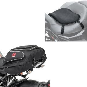 Set: Hecktasche X50 Gepäcktasche hinten 50Ltr in schwarz + Gel Sitzkissen Tourtecs L Komfortkissen universal in schwarz_1