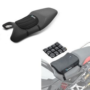 Set: Luftkissen Tourtecs Air Deluxe S Komfort Sitzkissen in schwarz + Gel Sitzkissen Tourtecs Neopren S Gelkissen Sitzauflage in schwarz_1