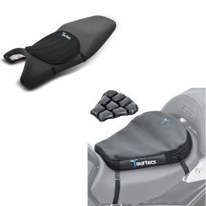 Set: Luftkissen Tourtecs Air Deluxe M Komfort Sitzkissen in schwarz + Gel Sitzkissen Tourtecs Neopren M Gelkissen Sitzauflage in schwarz_1