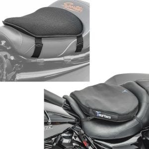 Sett: luftpute Air Deluxe ML komfortsetepute i sort + gel setepute M universal komfortpute svart