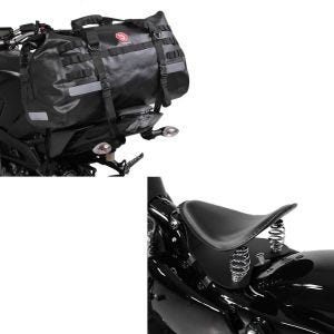 Set: Bobber Solositz mit Grundplatte in schwarz + Hecktasche Drybag XB50 Wasserdicht Volumen 50l_1