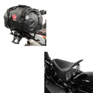 Set: Bobber Solositz mit Grundplatte in schwarz + Hecktasche Drybag XF60 Wasserdicht Volumen 60l_1